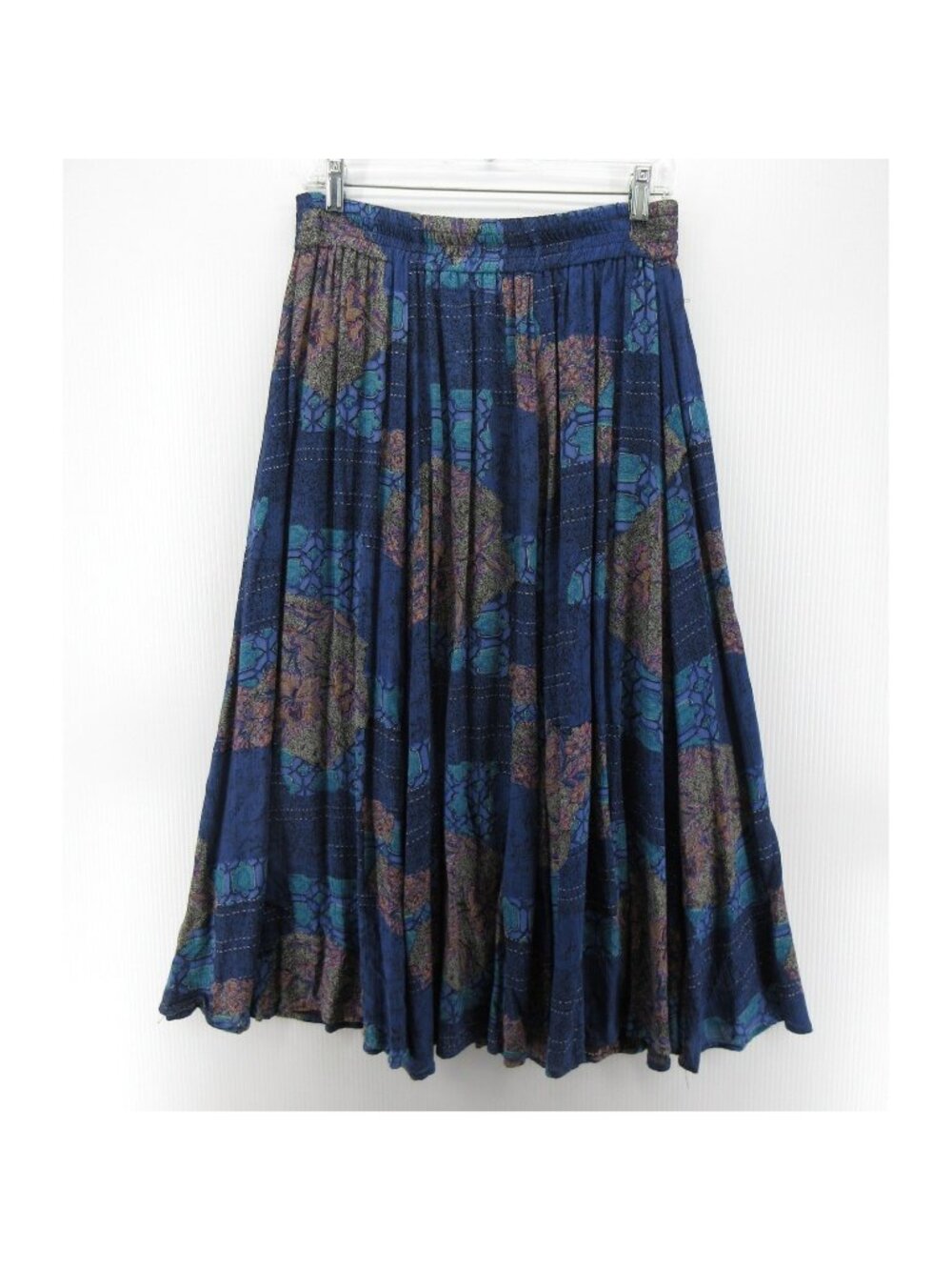 VINTAGE Carole Little Skirt 10 A-Line Abstract Floral Maxi 90s Boho